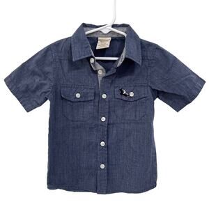 American Hawk Blue Chambray Button Down Shirt Size 2T
